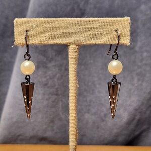 Chloe + Isabel Pearl + Pavé Spike Drop Earrings